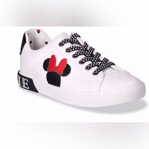 GroundUp Minnie Mouse Tennis Shoes 11 Womens White Lace Up Disney Low Top Court